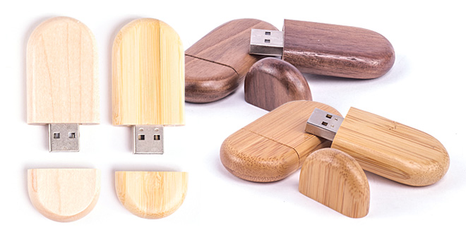 Oval Wooden USB Drive